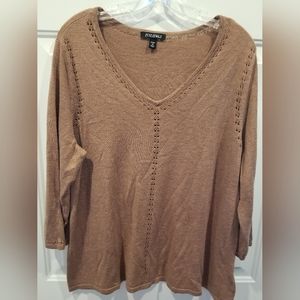 Roz & Ali woman 1X  brown sweater